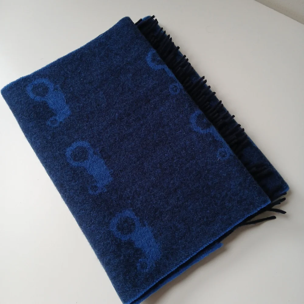 Moods Of Norway Wool Rectangle Scarf Dark Blue - Picture 6 of 6